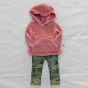 Carters 12M Adorable Fuzzy Bear Hoodie AND Old Navy Camo Jeggings